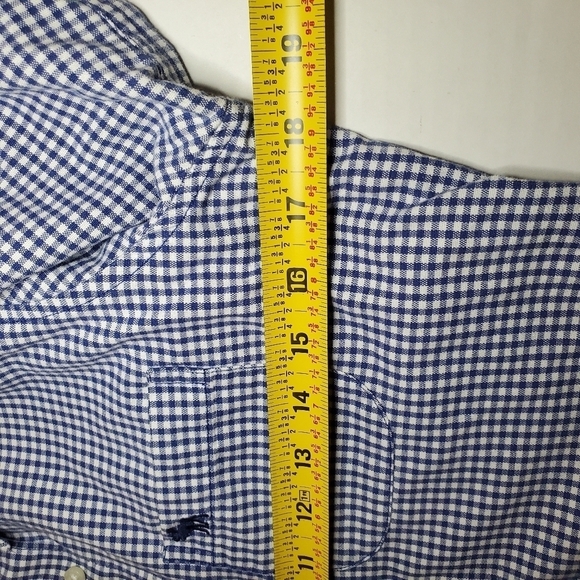 Abercrombie & Fitch Blue and White Checkered Long-Sleeve Button-Down Sz S - Picture 8 of 8